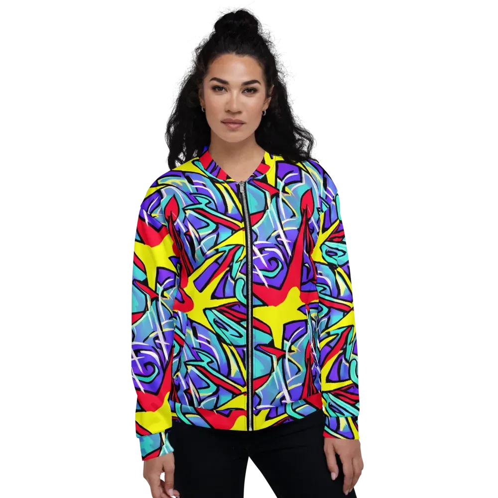 Neon Turbulence on Bomber Jacket — Front