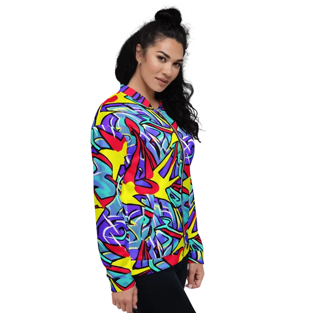 Neon Turbulence on Bomber Jacket — Right