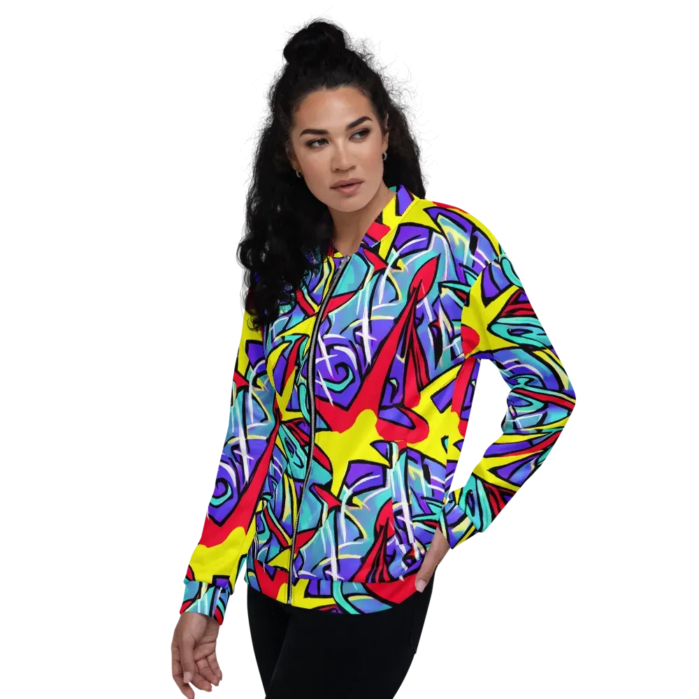 Neon Turbulence on Bomber Jacket — Left