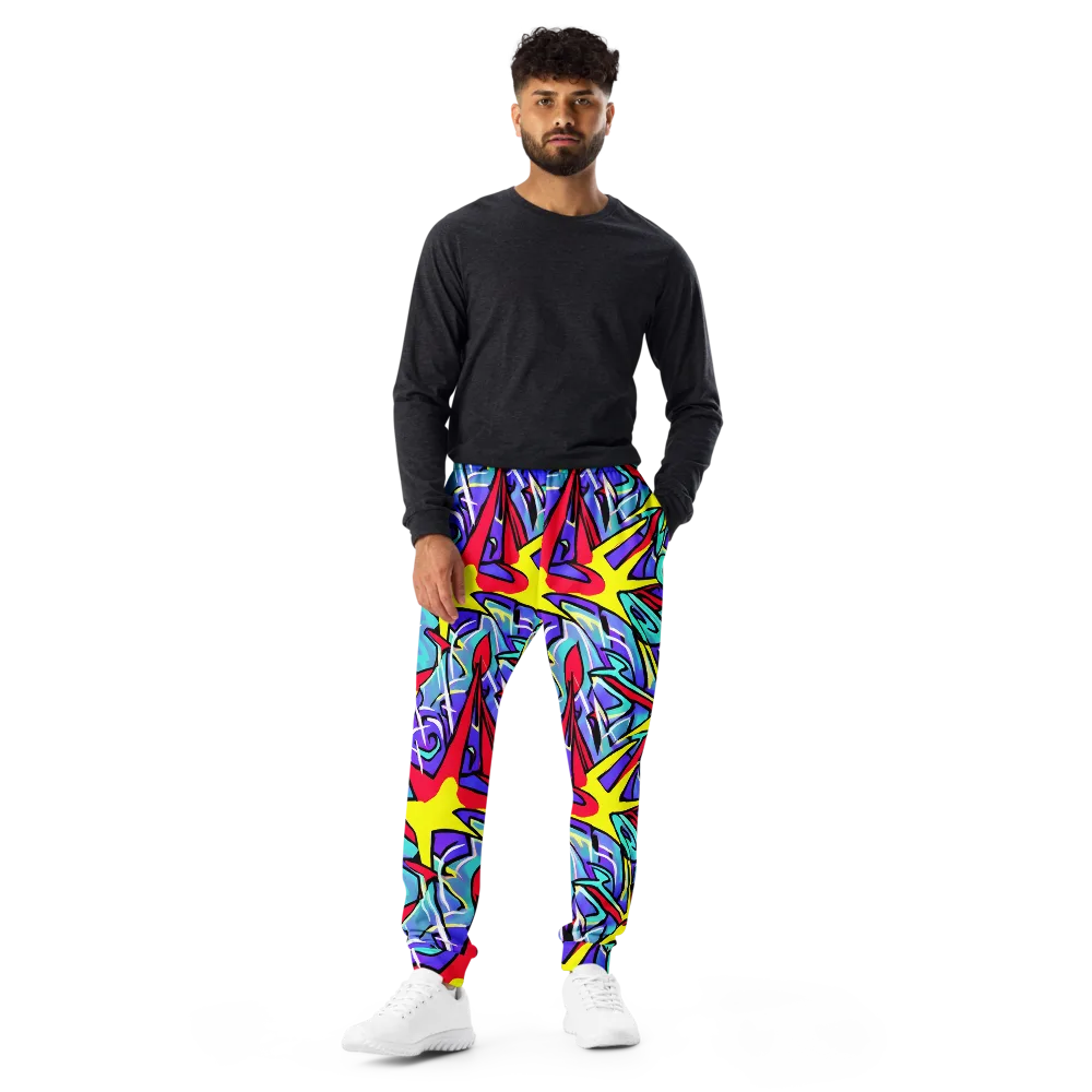 Neon Turbulence on Men's Joggers — Front