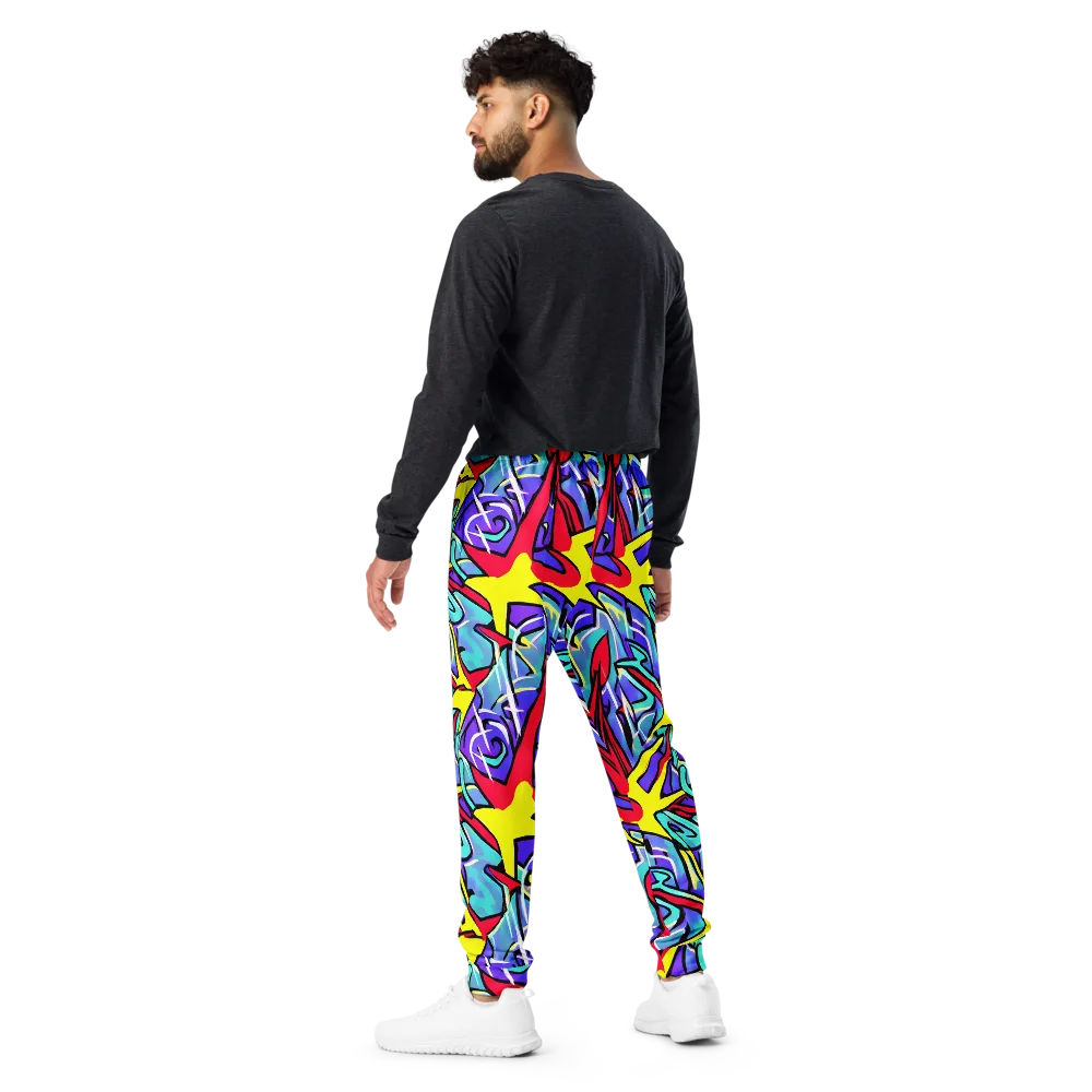 Neon Turbulence on Men's Joggers — Back