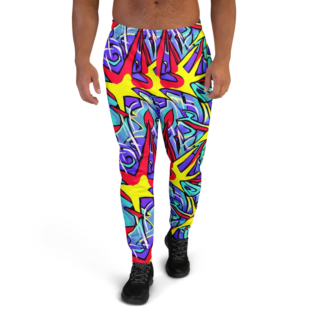 Neon Turbulence on Men's Joggers — Front