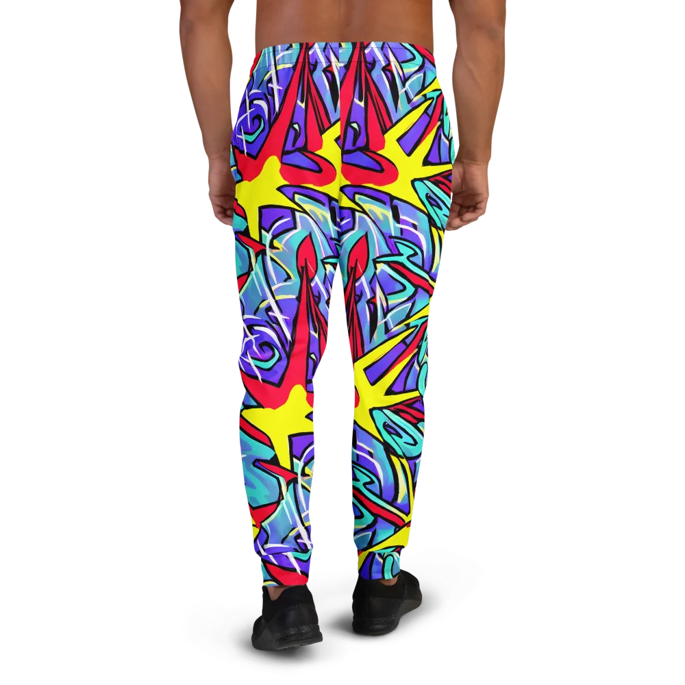 Neon Turbulence on Men's Joggers — Back