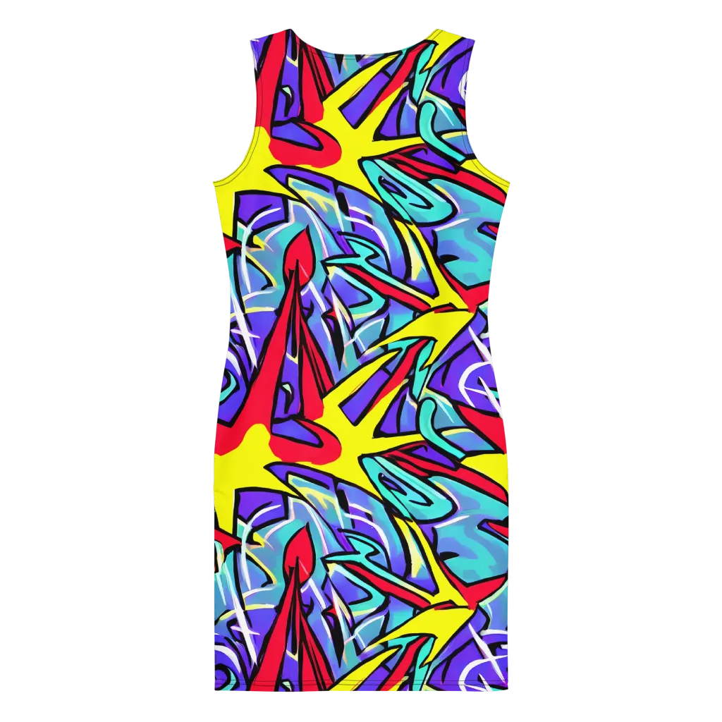 Neon Turbulence on Bodycon Dress — Back