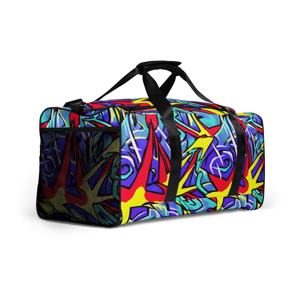 Neon Turbulence on Duffle Bag — Right Front