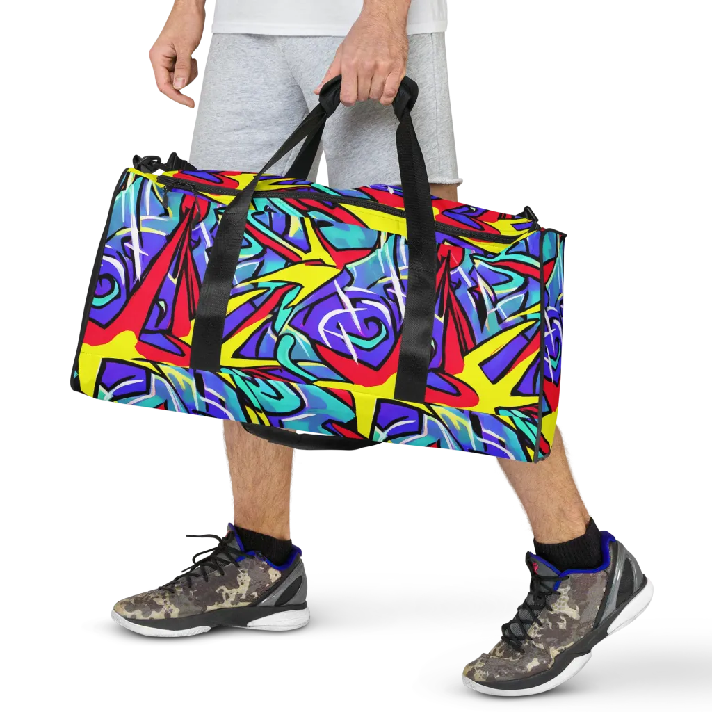Neon Turbulence on Duffle Bag — Front