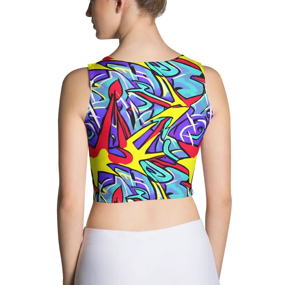 Neon Turbulence on Crop Top — Back