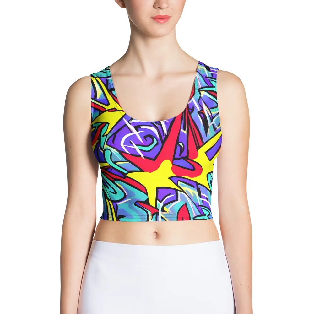 Neon Turbulence on Crop Top — Front