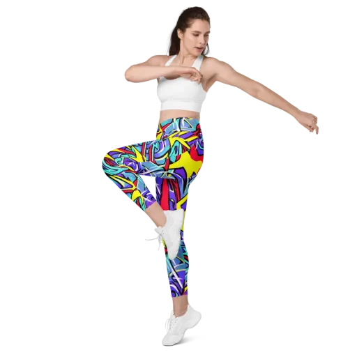 Neon Turbulence on a Leggings with Pockets