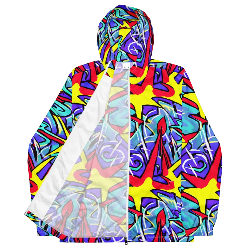 Neon Turbulence on Men's Windbreaker — Front
