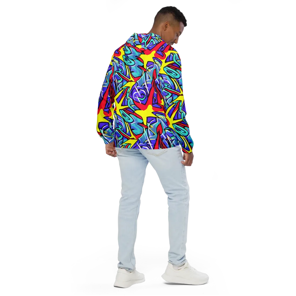 Neon Turbulence on Men's Windbreaker — Back