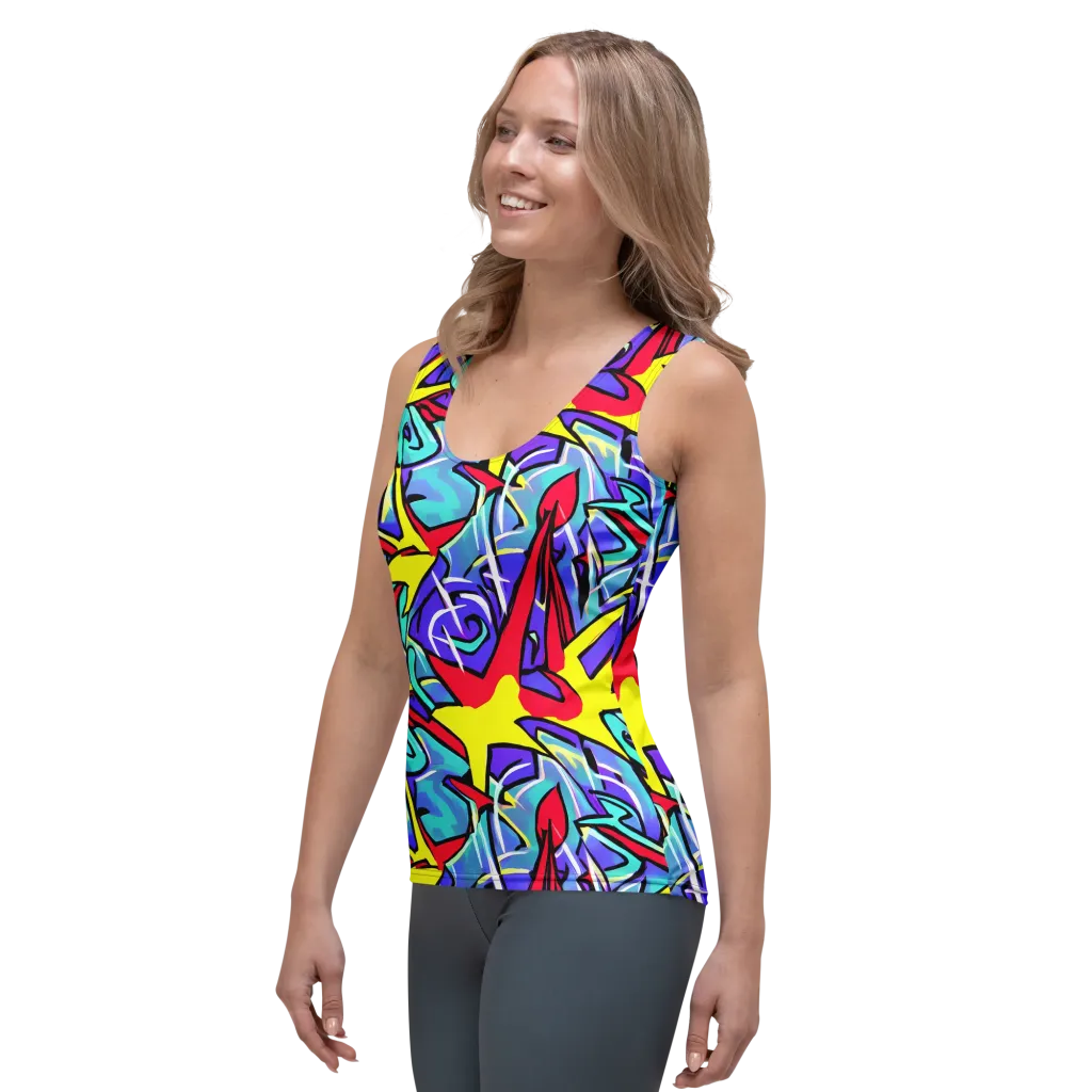 Neon Turbulence on Women's Tank Top — Left Front