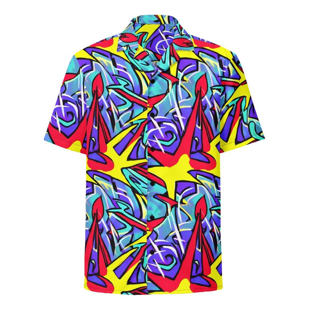 Neon Turbulence on Button Shirt — Front