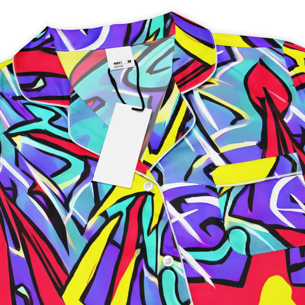 Neon Turbulence on Women's Short Sleeve Pajama Top — Product details