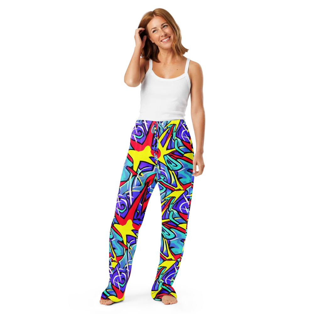 Neon Turbulence on Women's Pajama Pants — Front
