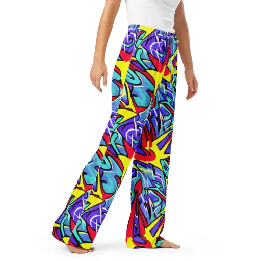Neon Turbulence on a Women's Pajama Pants