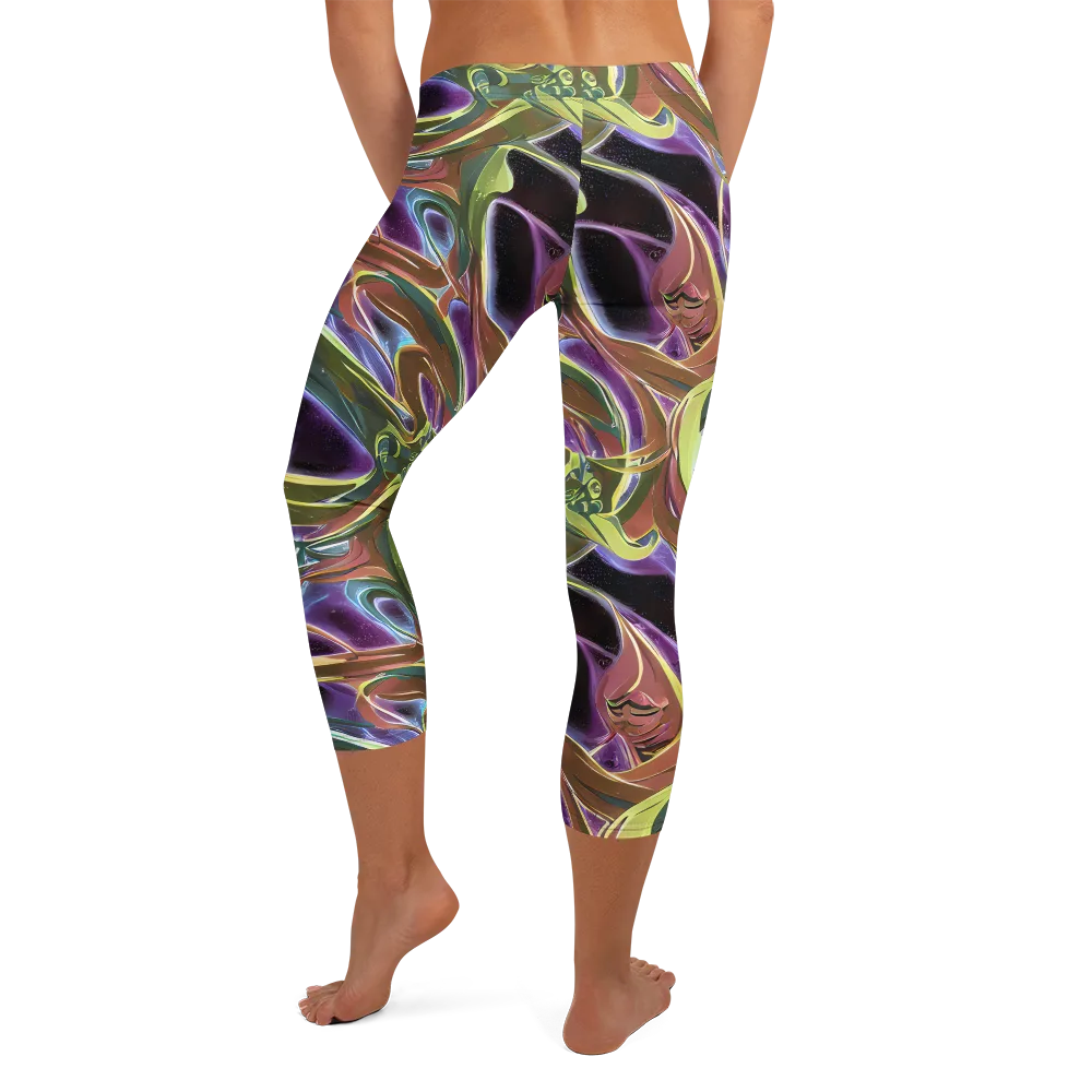 Electric Guava on Capri Leggings — Back
