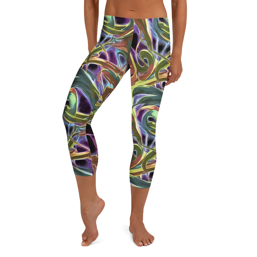 Electric Guava on Capri Leggings — Front