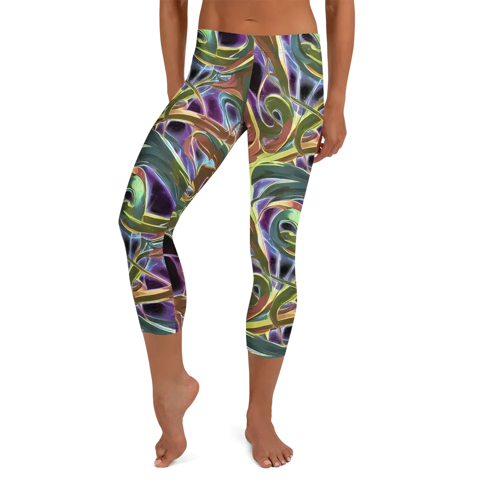 Electric Guava on Capri Leggings — Front