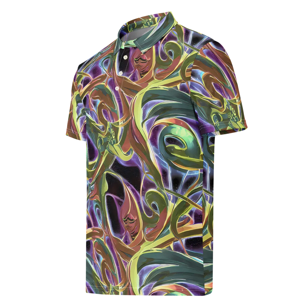 Electric Guava on Men's Slim Fit Polo Shirt — Left Front