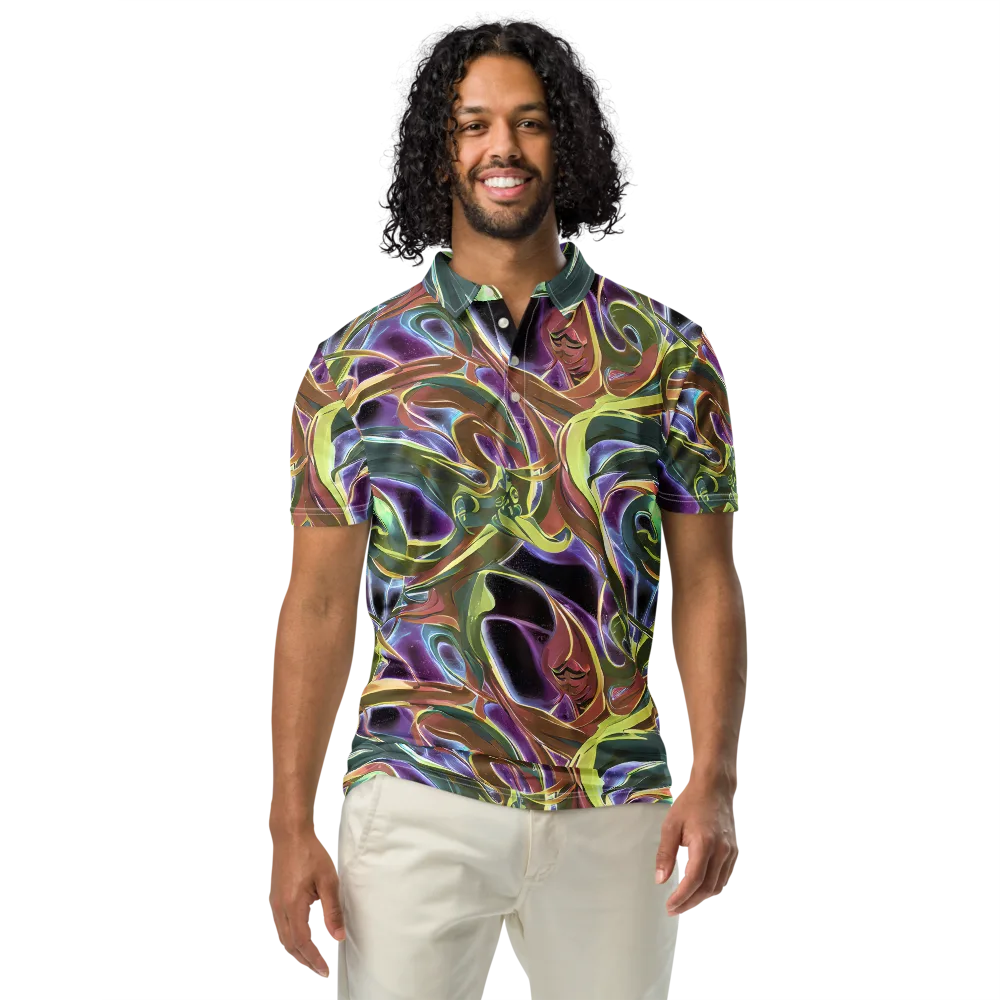 Electric Guava on Men's Slim Fit Polo Shirt — Front