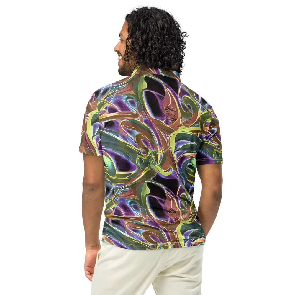 Electric Guava on Men's Slim Fit Polo Shirt — Back