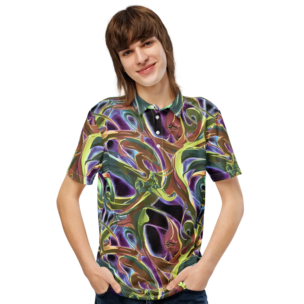 Electric Guava on Men's Slim Fit Polo Shirt — Front