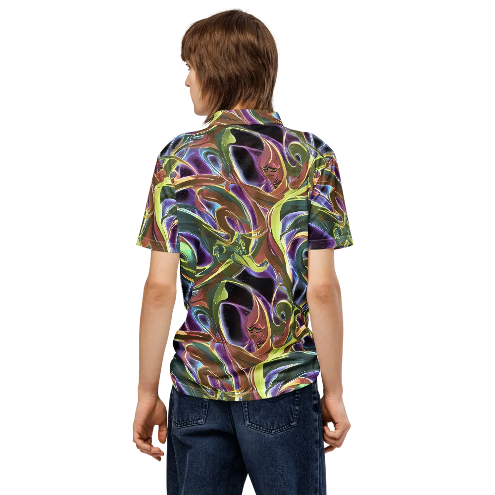 Electric Guava on Men's Slim Fit Polo Shirt — Back