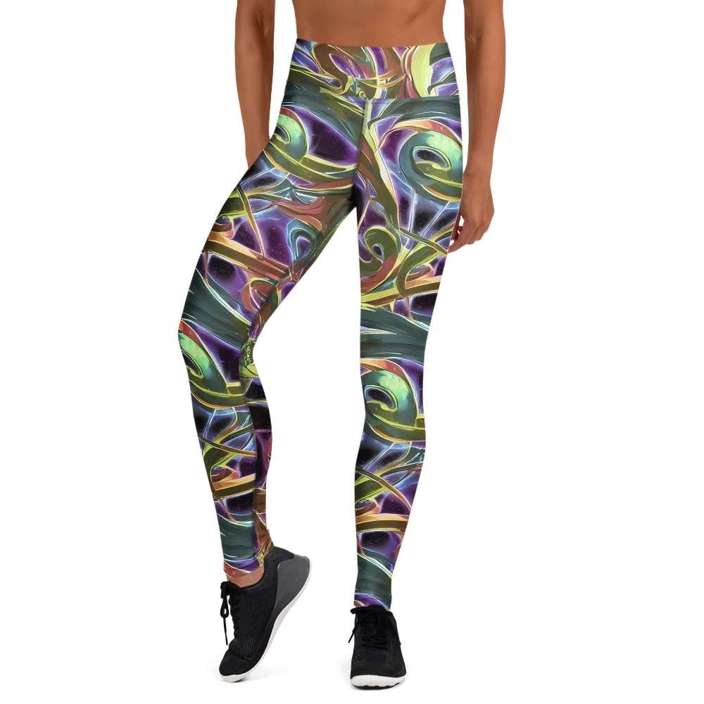 Electric Guava on Yoga Leggings — Front