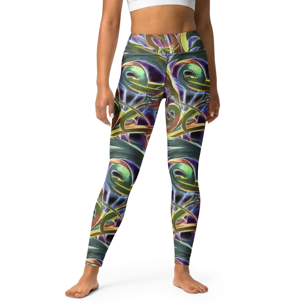 Electric Guava on Yoga Leggings — Front