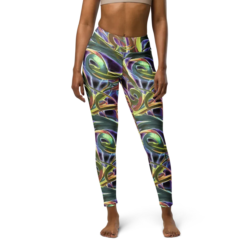 Electric Guava on Yoga Leggings — Front