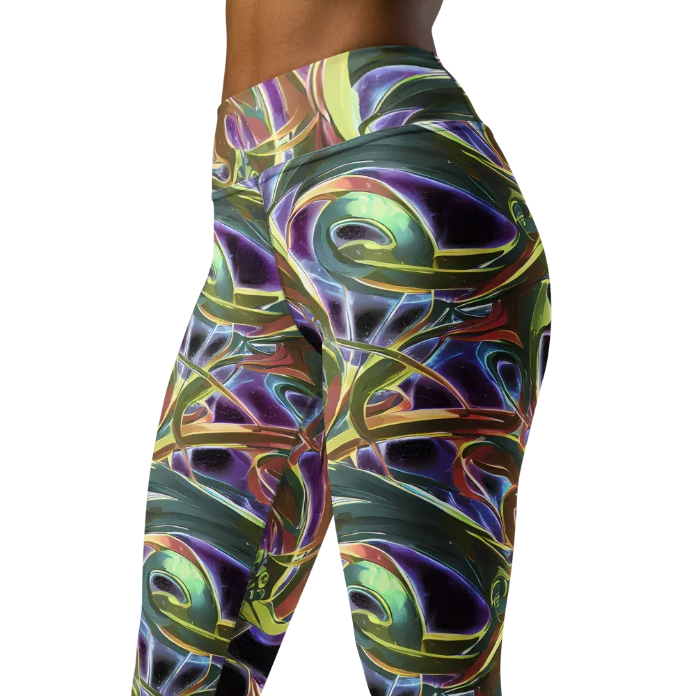 Electric Guava on Yoga Leggings — Left Front