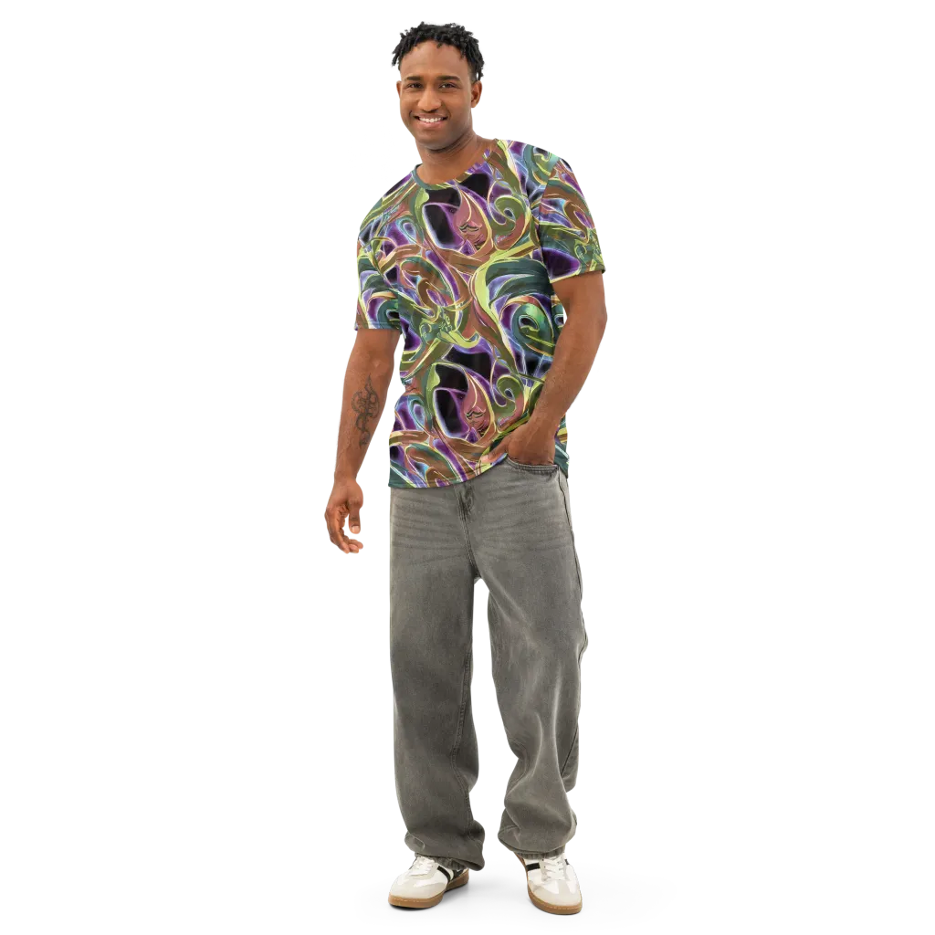 Electric Guava on Men's Cotton Crew Neck T-Shirt — Front