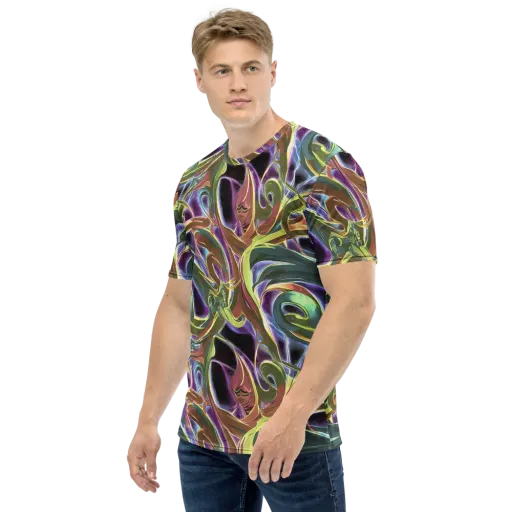 Electric Guava on a Men's Crew Neck T-Shirt