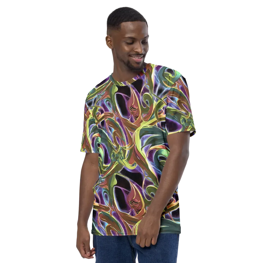 Electric Guava on Men's Crew Neck T-Shirt — Left