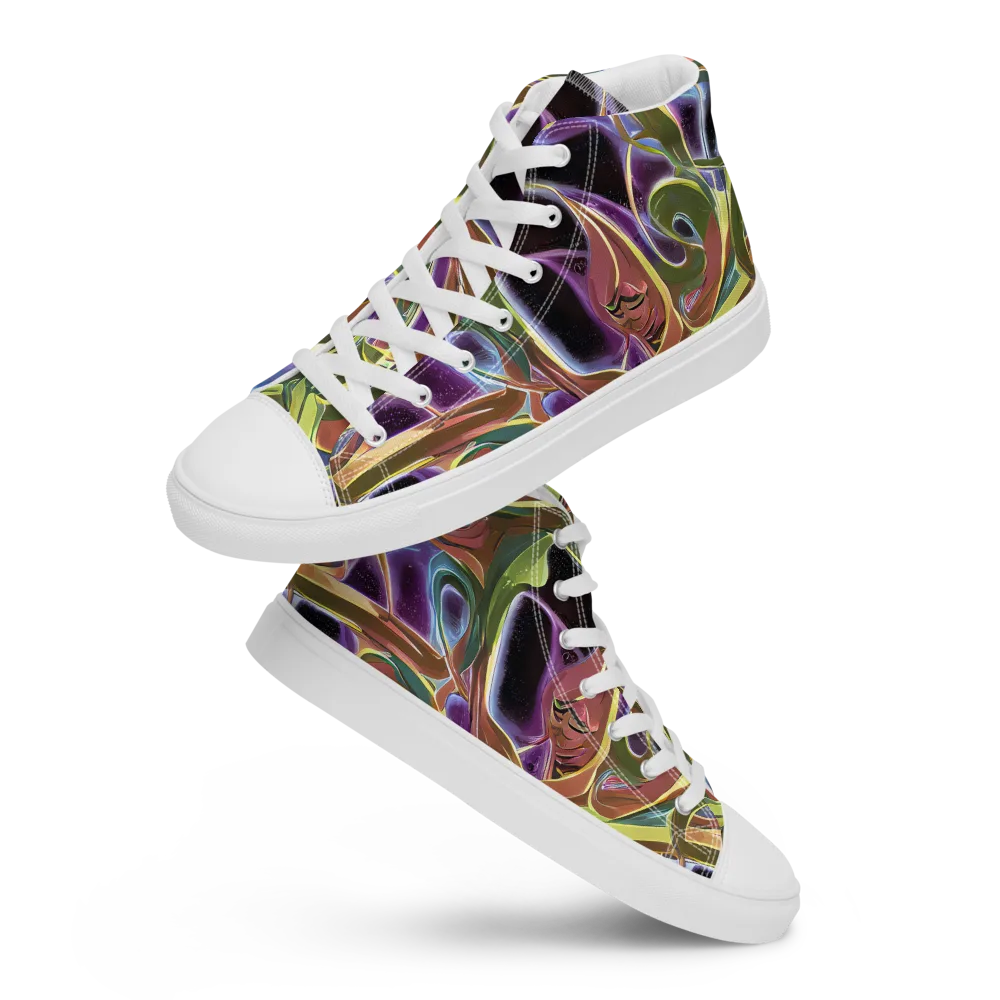 Electric Guava on Men's High Top Canvas Shoes — Front