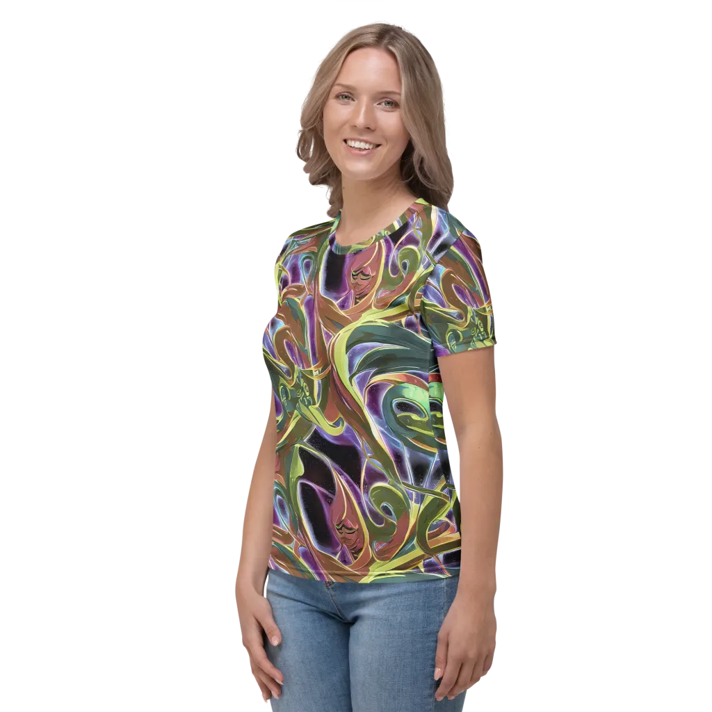 Electric Guava on Women's Crew Neck T-Shirt — Left