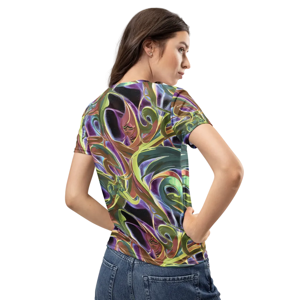 Electric Guava on Women's Crew Neck T-Shirt — Back