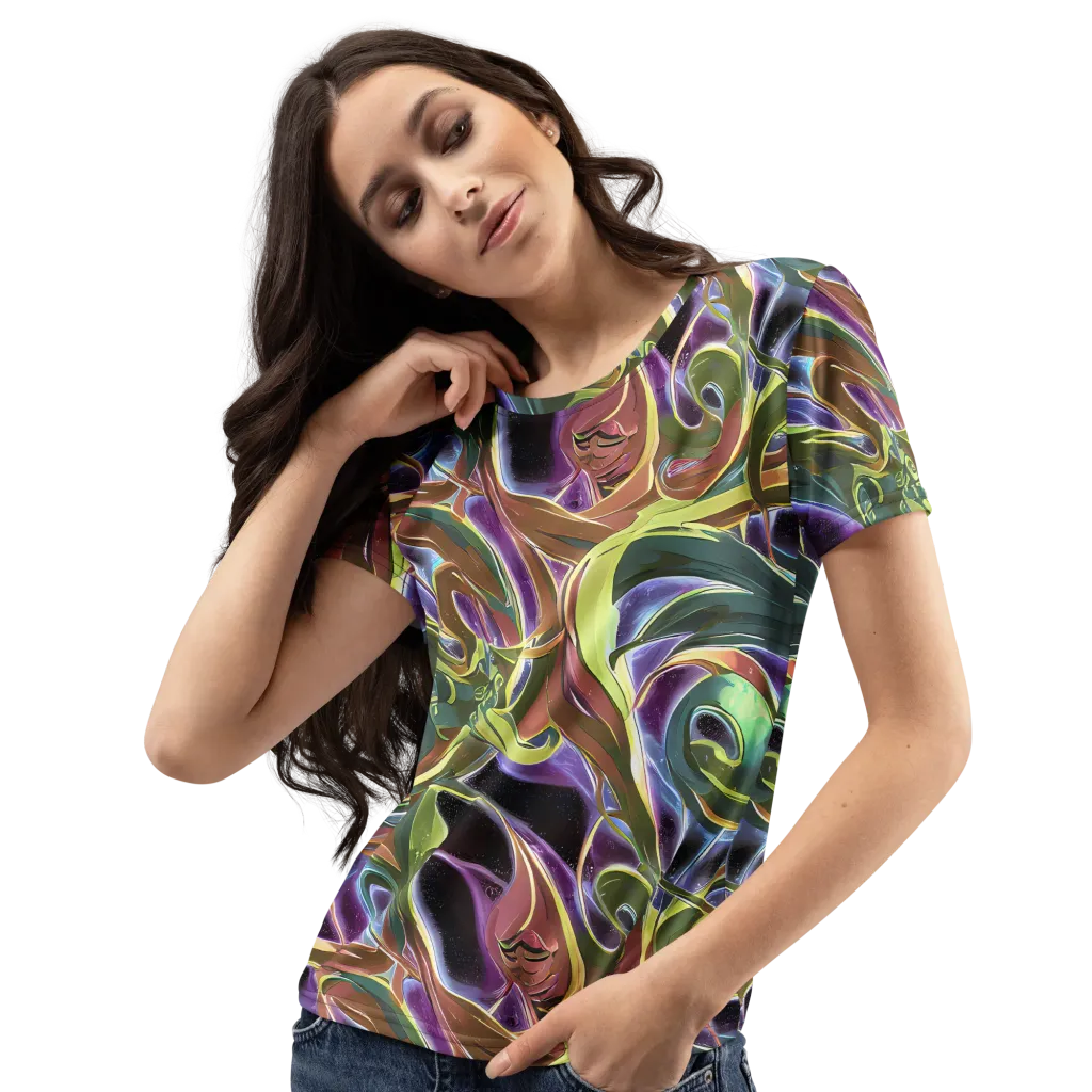 Electric Guava on Women's Crew Neck T-Shirt — Left Front