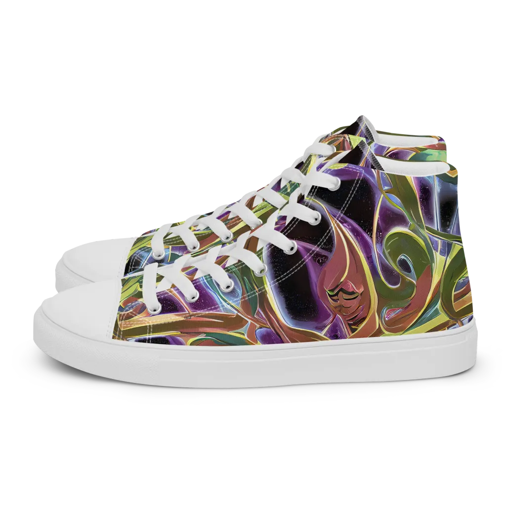 Electric Guava on Women's High Top Canvas Shoes — Left