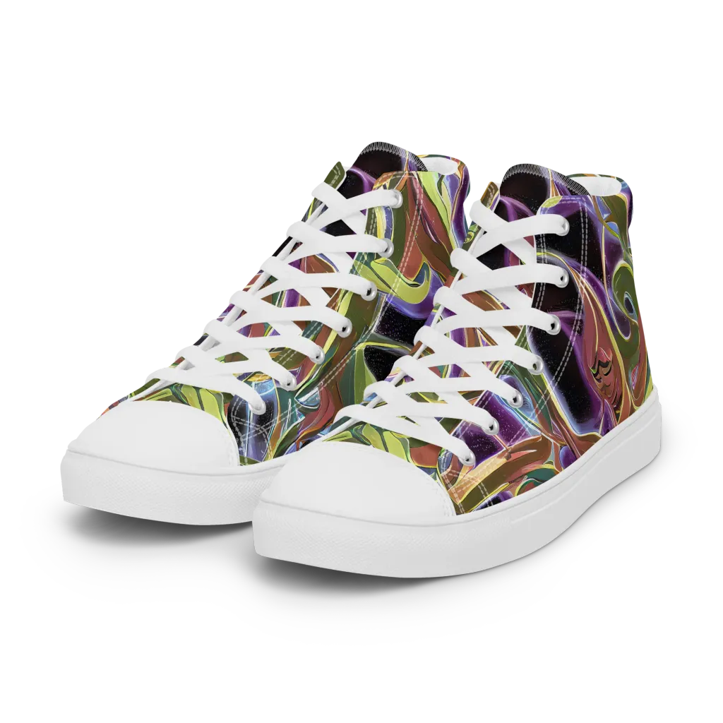 Electric Guava on Women's High Top Canvas Shoes — Left Front