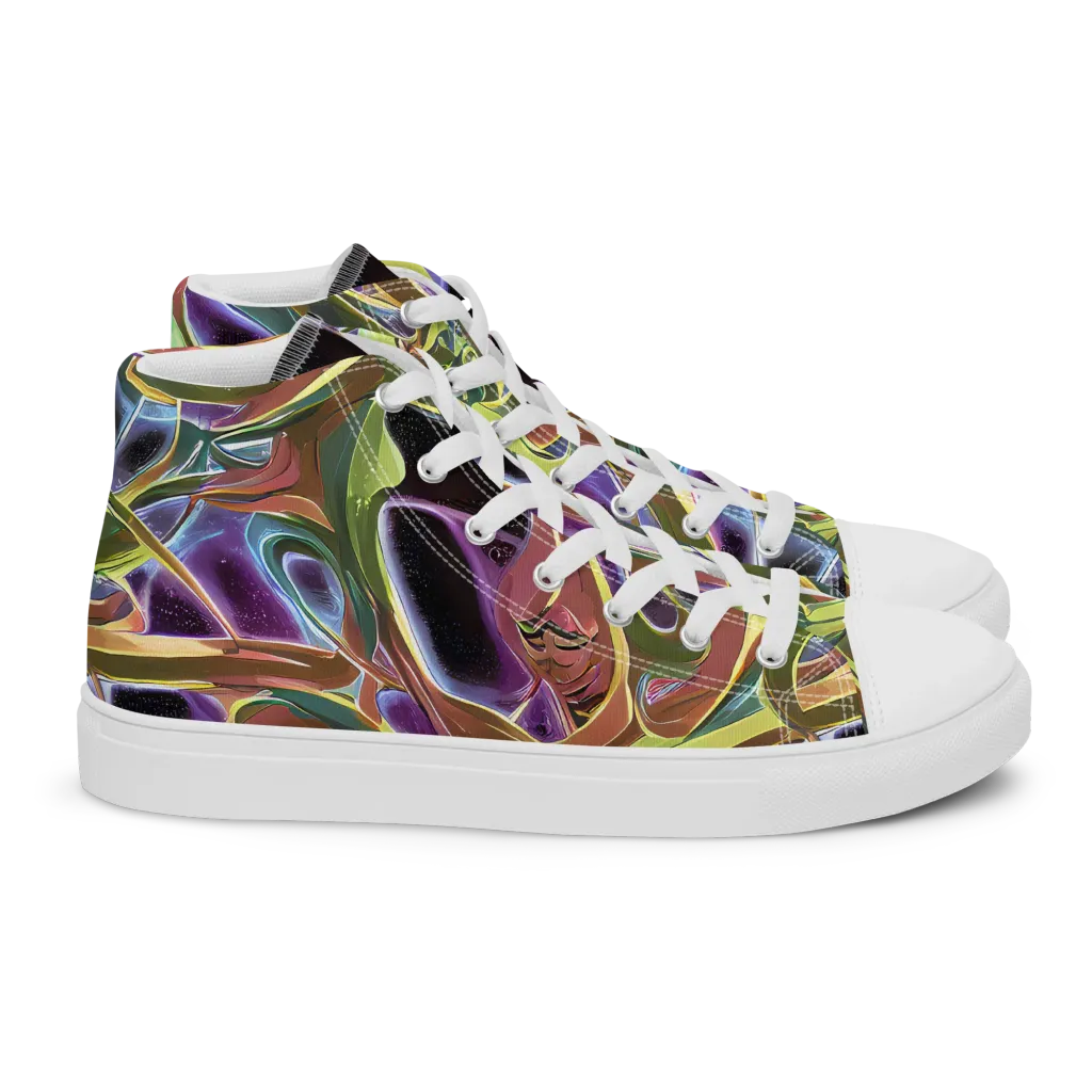 Electric Guava on Women's High Top Canvas Shoes — Right