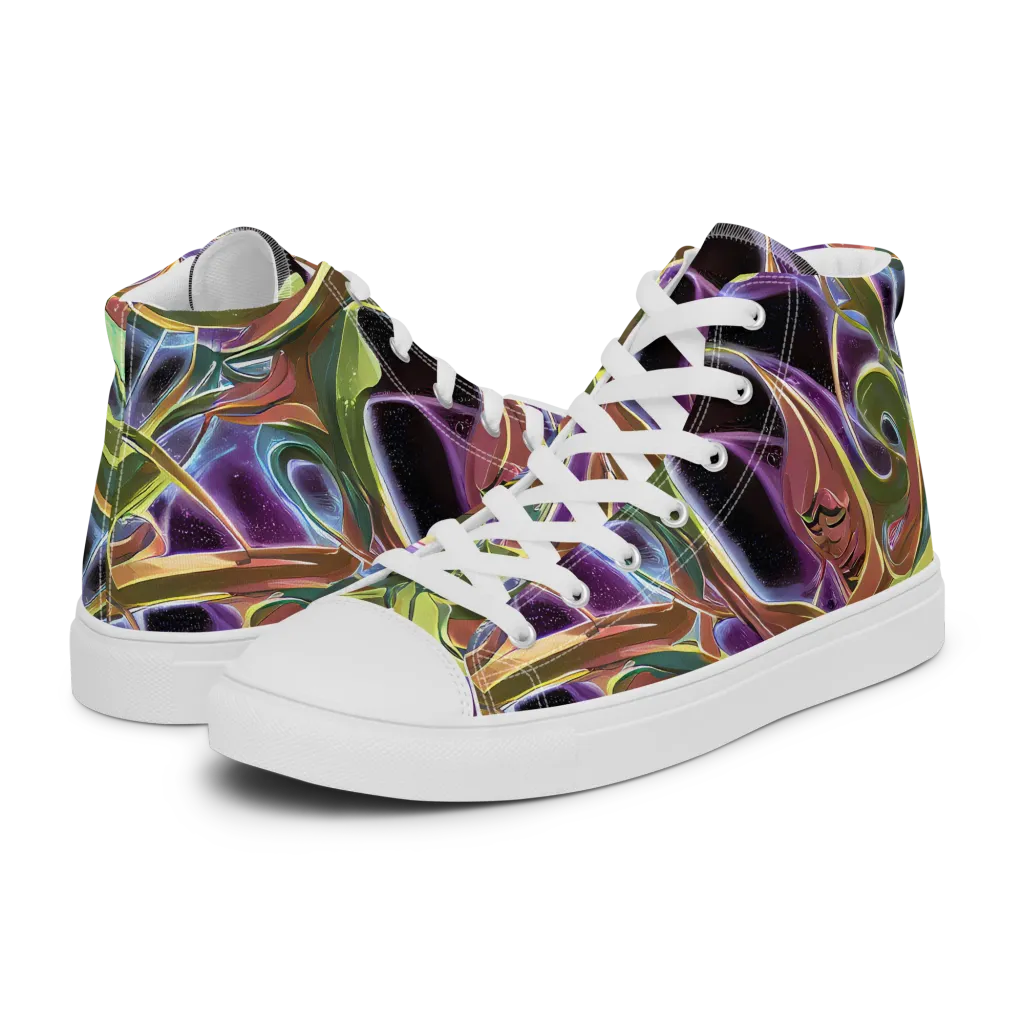 Electric Guava on Women's High Top Canvas Shoes — Left