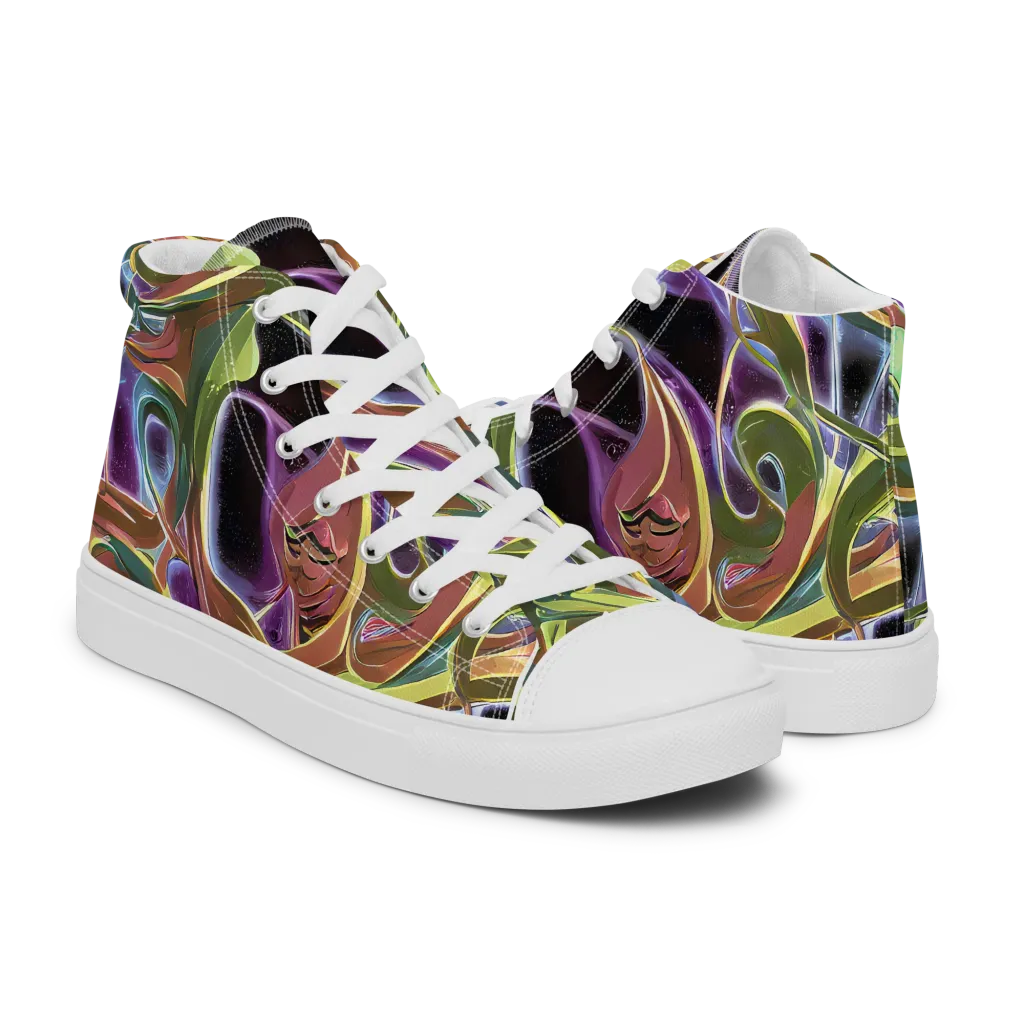Electric Guava on Women's High Top Canvas Shoes — Right