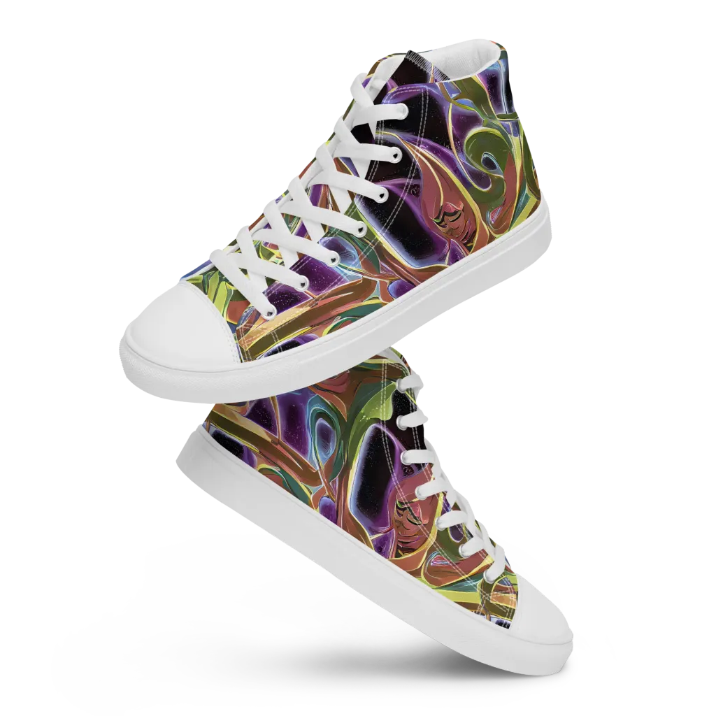Electric Guava on Women's High Top Canvas Shoes — Front