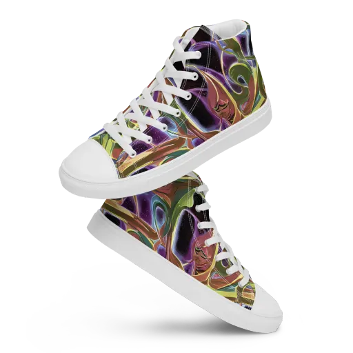 Electric Guava on a Women's High Top Canvas Shoes