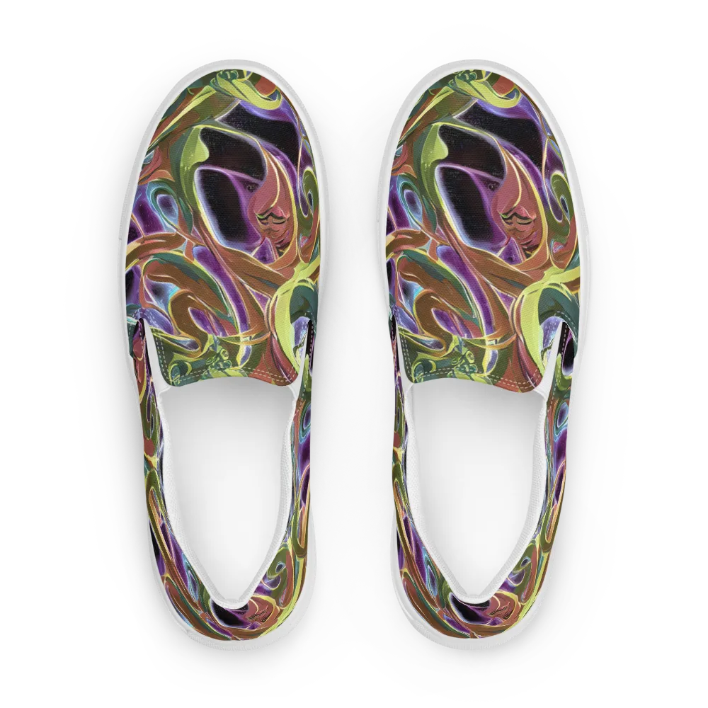 Electric Guava on Men's Slip-On Canvas Shoes — Front