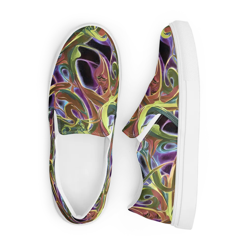 Electric Guava on Men's Slip-On Canvas Shoes — Front