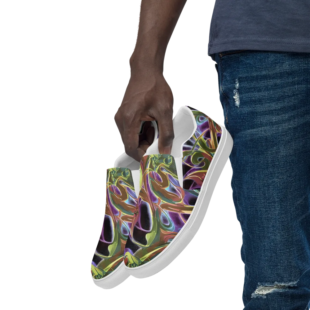 Electric Guava on Men's Slip-On Canvas Shoes — Left Front