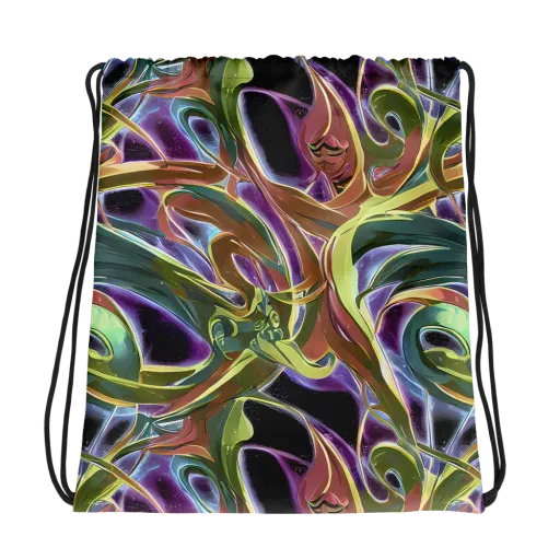 Electric Guava on a Drawstring Bag